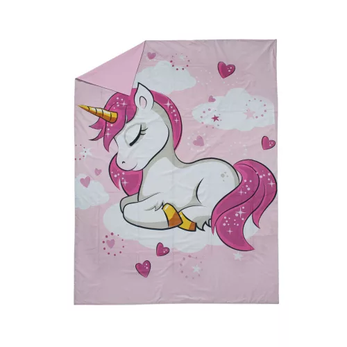 Kinder-Baumwollbettwäsche-Set - Einhorn