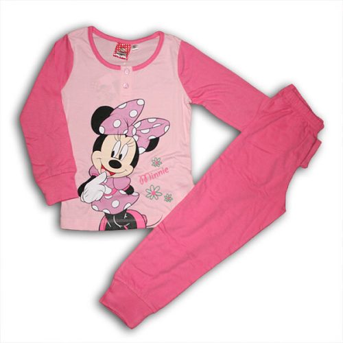 Langarm-Baumwollkinderpyjama - Minnie Maus - rosa